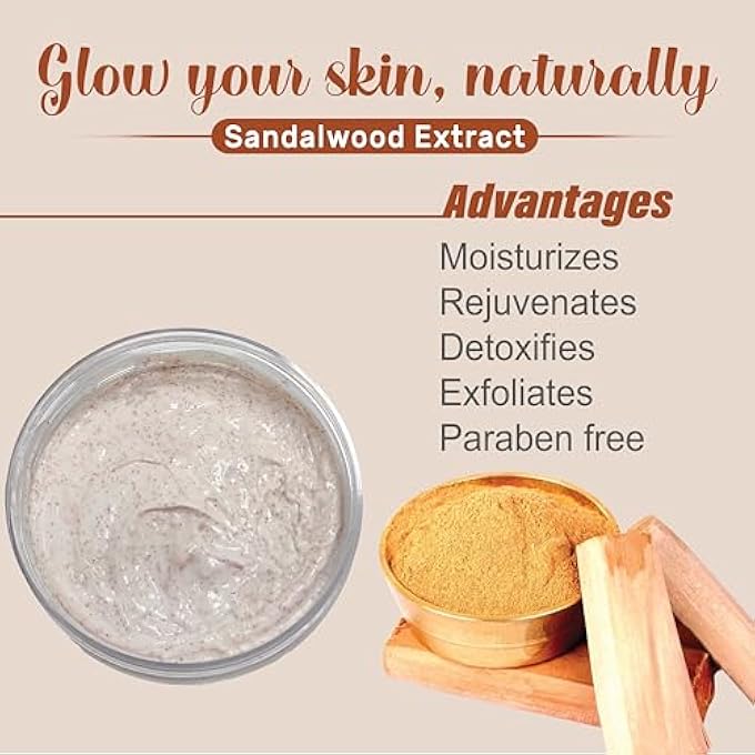 ECOLYTE+ FACE SCRUB LA PARISIENNE, DEEPLY EXFOLIATES, REVEAL SMOOTH & BEAUTIFUL SKIN, EXFOLIATING SCRUB, FACIAL EXFOLIANT, MOISTURIZING, GLOWING SKIN - (SANDALWOOD, 500 ML) - Image 4